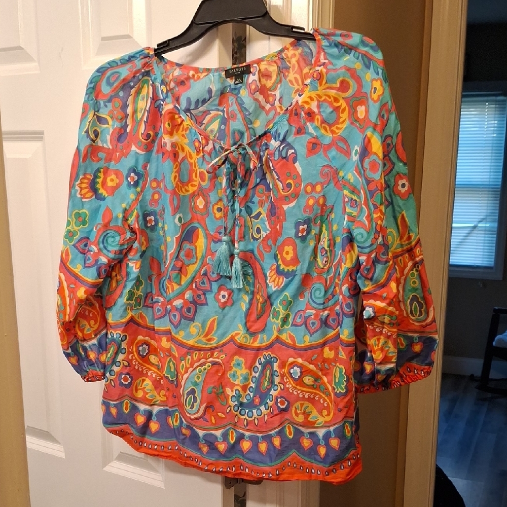 5/$25- NWOT-Talbots Tie Front Blouse-